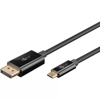 Goobay USB-C–DisplayPorti kaabel – kullatud pistikud, Ultra HD resolutsioon kuni 4k @ 60 Hz, C-tüüpi Thunderbolt 3/4 DP-adapteriga ühildatav