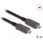 DeLOCK aktiivne optiline USB-C video + andmed + PD kaabel 8 m must