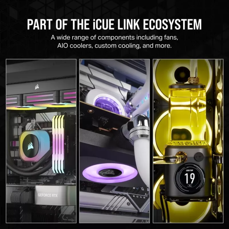 Corsair iCUE LINK RX140 ARGB 140mm Valge 2-Pack