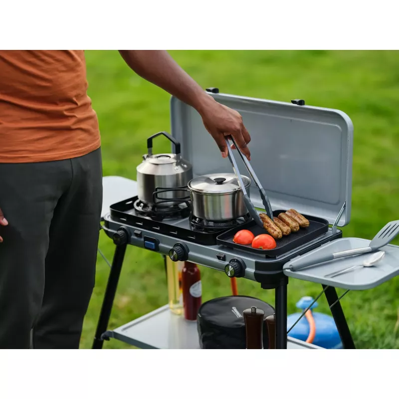 Camping Kitchen 2 Multi Cook Plus, gaasipliit Hall, 2 keedutsooni 2x 1,8 kW + grillplaat 0,9 kW, mudel 2025