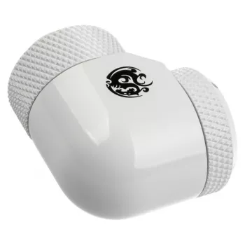 Adapter 90° G1/1/4 isane 14 mm kõvatorule, pööratav — BitsPower BP-DWE90RML14, valge