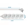 Pikendusjuhe ESPERANZA ELK207W — 1,5 m kaabel, 5 tüüp E vahelduvvoolu pistikupesa, siseruumidesse, 220–250 V
