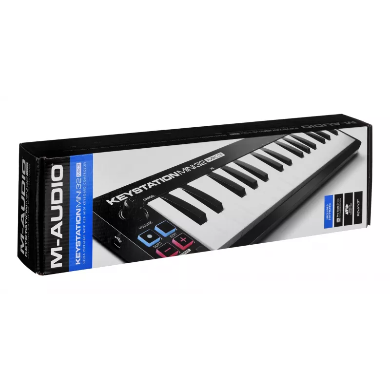 M-AUDIO Keystation Mini 32 MK3 MIDI-klaviatuur 32 klahviga USB must, valge