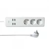 WOOX R4028 Nutikas mitmikpistikupesa, 3x Schuko, 4x USB, toiteallikaks TUYA, valge