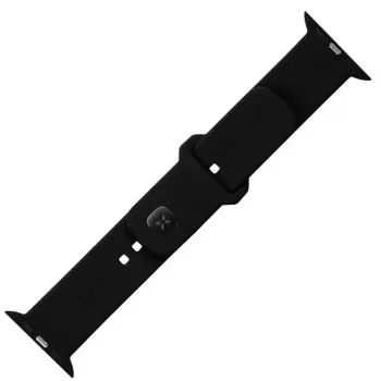 Silikoonrihma komplekt FIXED FIXSST2-434-BK Apple Watch 42/44/45mm — must fikseeritud sportdisain