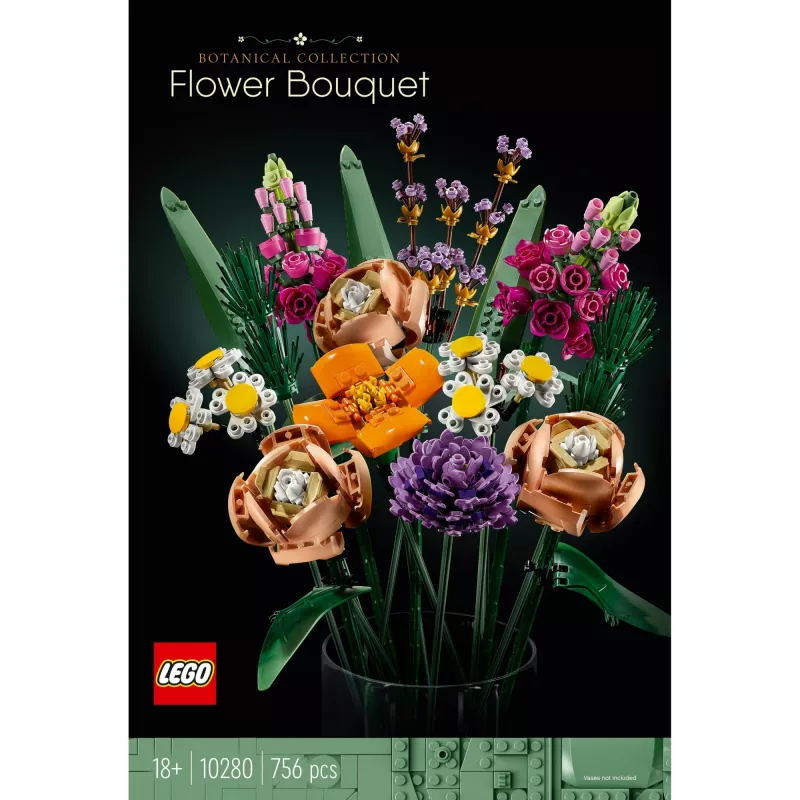 LEGO 10280 Icons Lillekimp Kunstlillede Komplekt Täiskasvanutele Dekoratiivne Kodu Aksessuaar Kingiidee Naistele Meestele Talle Temale Naisele või Mehele