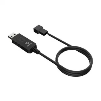 DC astmelise pinge tõstmise kaabel Akasa AK-CBFA10-60BK USB-lt 3-pin ja 4-pin PC ventilaatorile, 60 cm