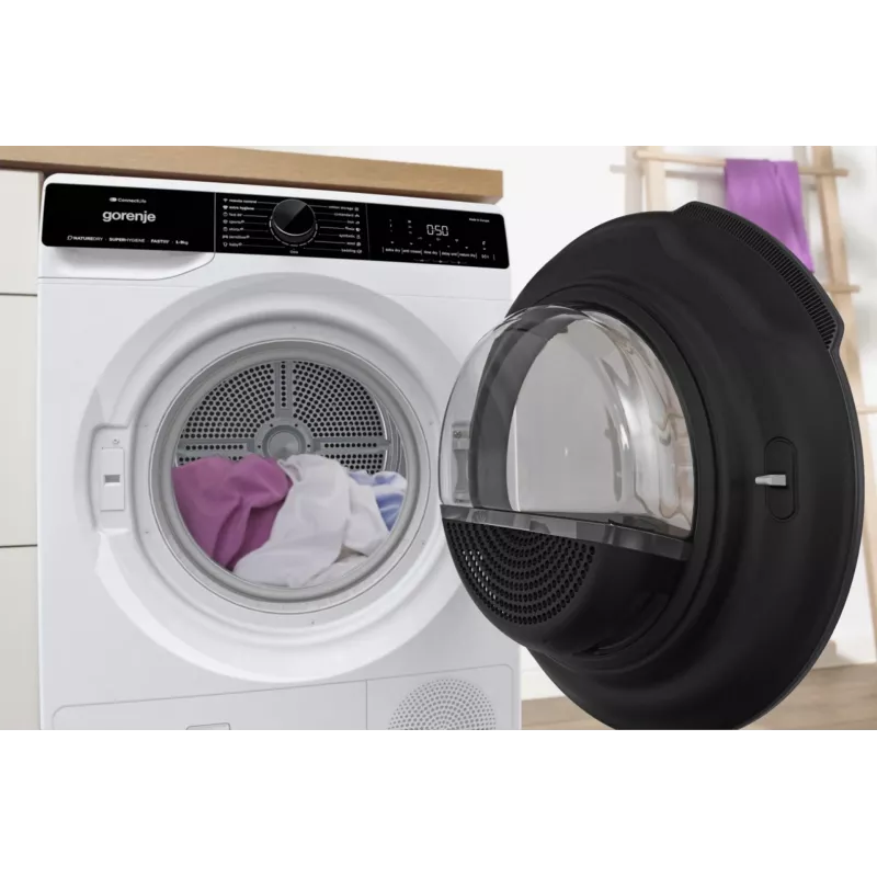 Gorenje DPNA92WIFI trummelkuivati, eraldiseisev, eestlaetav, 9 kg, A++, must, valge