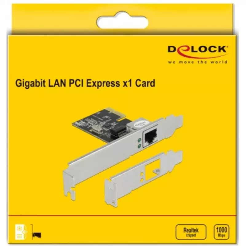 PCI Express x1 kaart DeLOCK RTL8111 1 x RJ45 Gigabit LAN