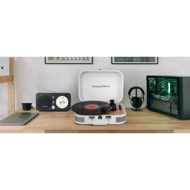 Muse | Plaadimängija stereosüsteem | MT-201WW | Plaadimängija stereosüsteem | USB-port | AUX-sisend