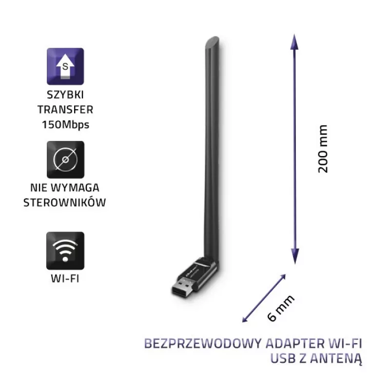 Võrgukaart Qoltec 57001 WLAN 150 Mbit/s