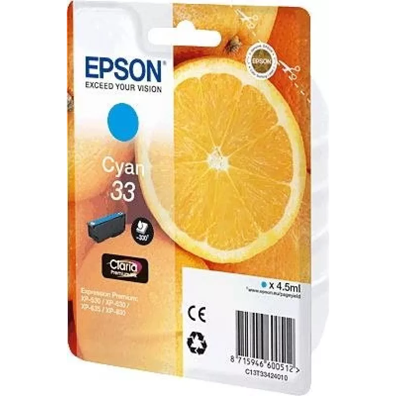 Epson oranžs C13T33424010 tindikassett 1 tk Originaal tsüaan