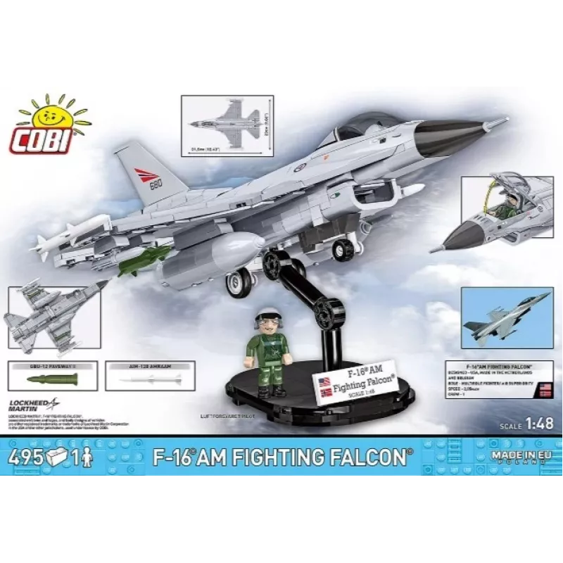 Cobi Building Set F-16AM Fighting Falcon, 495 tükki, mudel