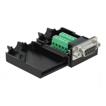 Juhtmepistik DeLOCK 66265 Sub-D 9 10 kontakti klemmiplokk Must