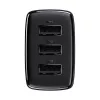 Baseus kompaktne kiirlaadija, 3x USB, 17 W (must)