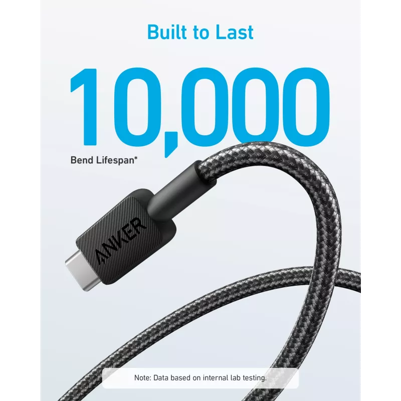 Anker Innovations 322 USB-A–USB-C kaabel nailonist 1,8 m must – kaabel – digitaalne/andmed