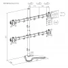 LCD-kinnitus SBOX LCD-F048-2 17–32-tollistele ekraanidele, toetab 4×9 kg, VESA 100×100