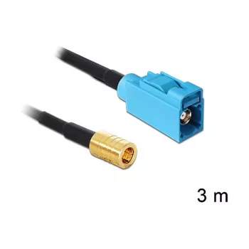 Koaksiaalkaabel DeLOCK 88652 RG-174 3 m SMB FAKRA Z must