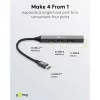 Goobay Slim 4-Port USB-Hub, USB-C™ USB-C™/USB-A, USB 3.2 (74459)