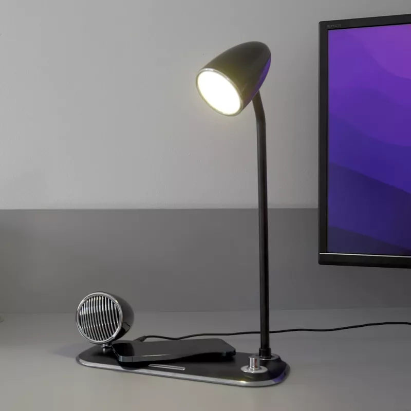 Lauavalgusti Tellur TLL151361 juhtmevaba Qi-laadija ja Bluetooth-kõlariga, reguleeritav valgustus