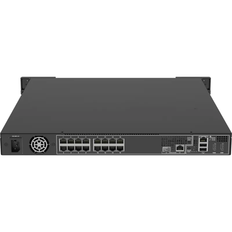 Võrguvideomakk AXIS S2216 Mk II 1U Must — 16 kanalit, kuni 7680×4320, 4 TB HDD (max 16 TB), 256 GB SSD, RAID 0/1/10, FIPS 140-2 L2