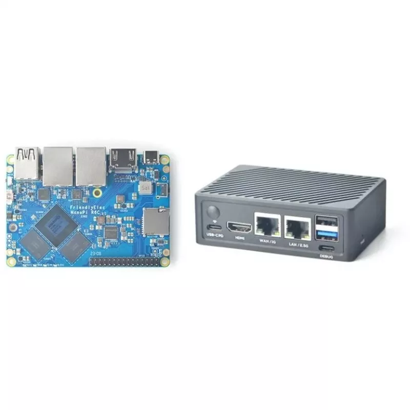 ALLNET FriendlyELEC NanoPI R6C Dual-2.5G ETH 8G RAM / 32G emmC Combo komplekt koos korpusega