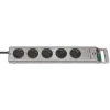 Brennenstuhl 1153340115 pikendusjuhe Super-Solid Line 5-suunaline 2,5 m H05VV-F 3G1,5, hõbedane (1153340115)