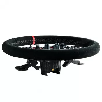 Asetek SimSports Lenkradkranz, dished, 340 mm - must, seemisnahk