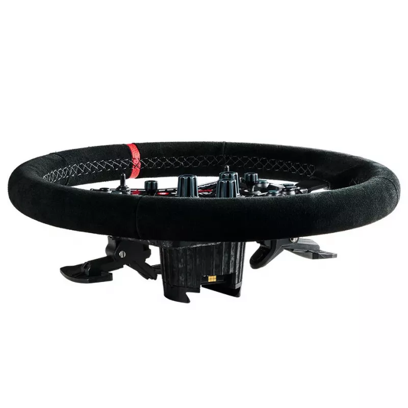 Asetek SimSports Lenkradkranz, dished, 340 mm - must, seemisnahk