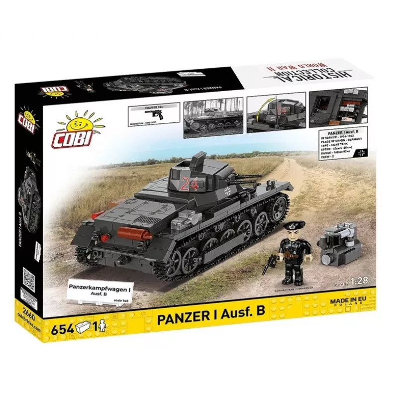 Ehituskomplekt Cobi Panzer I Ausf. B – 654 tk, detailne mudelitanki komplekt