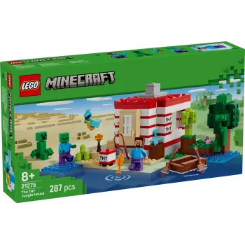 Ehitusmänguasi LEGO Minecraft komplekt 21275 TNT džunglimaja, 287 tükki, 2 minifiguuri, vanus 8+