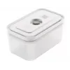 ZWILLING vaakumpakendaja karp 36807-007-0, plastikust ristkülikukujuline toidunõu, 1.1 l & 2.3 l, õhukindel lukustatav kaas, eemaldatav, poolläbipaistev valge