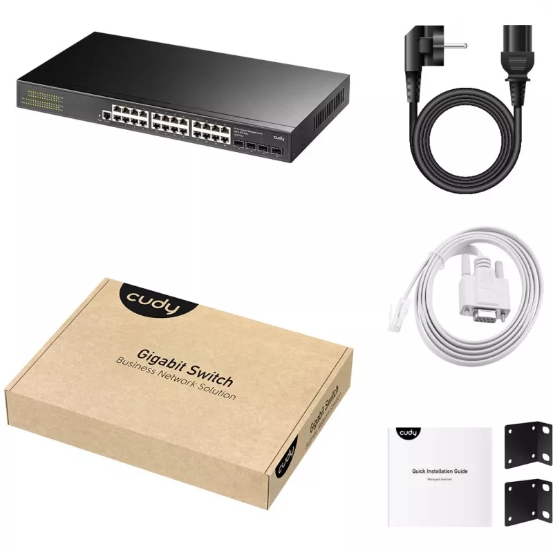 Hallatav lüliti Cudy GS2024S2 L2/L3 Gigabit Ethernet 24 porti 1U