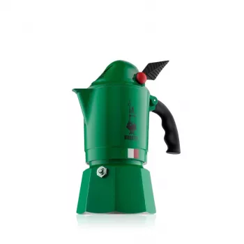 Moka pot BIALETTI Moka BREAK ALPINA — 3 tassi, roheline, alumiinium, bakeliidist käepide
