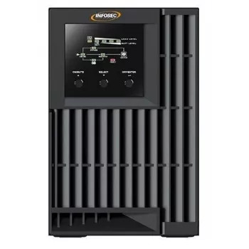 Infosec E4 Value 1000 katkematu toiteallikas (UPS) Topeltmuundus (Online) 1 kVA 3 vahelduvvoolu väljundit
