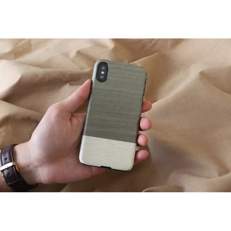 nutitelefoni ümbris man and wood for iPhone X/XS — must, kaitsev tagaümbrise