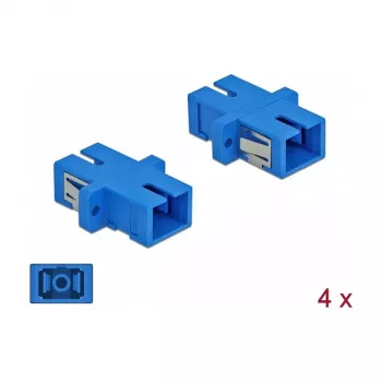 Fiiberoptiline adapter SC emane SC emasele, DELOCK 85990, sinine, 4 tk pakend