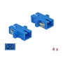 Fiiberoptiline adapter SC emane SC emasele, DELOCK 85990, sinine, 4 tk pakend
