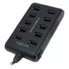 Logilink UA0125 USB-jaotur 10 pordiga USB2.0 toiteadapteriga 3,5 A, | Logilink