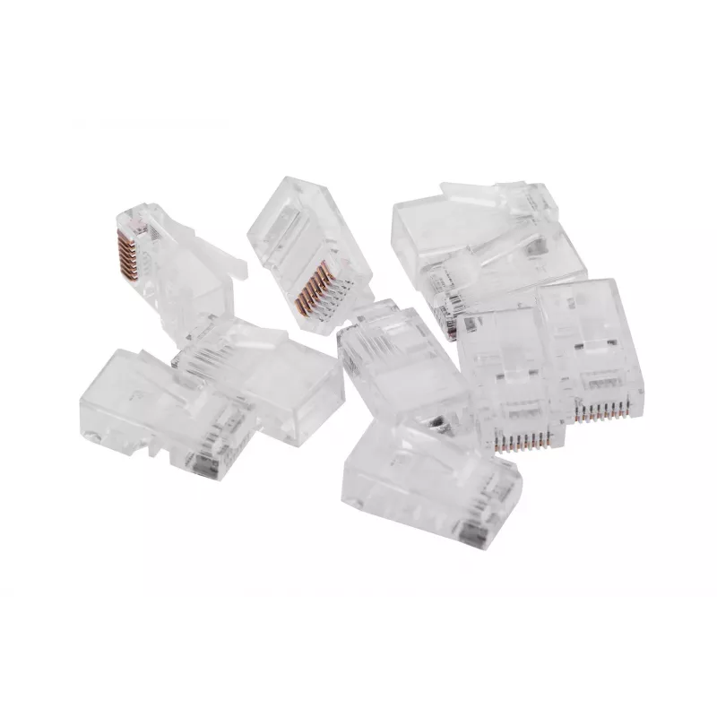 RJ45-pistik GEMBIRD PLUG3UP6/100, Cat5, sirge isane, läbipaistev, kullatud kontaktid, pakis 100