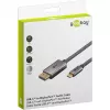 USB-adapterkaabel, USB-C-pistik > DisplayPort-pistik, 4K 60 Hz (must/hõbedane, 1 meeter, punutud kaabel)