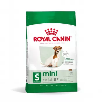 Kuiv koeratoit Royal Canin Mini Adult 8+ Senior linnuliha, riisi ja köögiviljadega, 8 kg, väikestele tõugudele (5–10 kg)