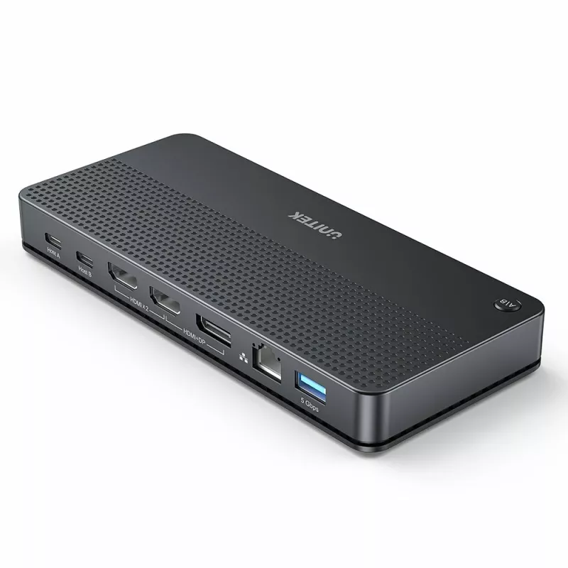 Dokkimisjaam UNITEK D1103A01 USB4 juhtmega must 100W toiteedastus