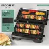 Elektriline 2-ühes tervisegrill Progress EK5854PVDE mittenakkuvate plaatide ja reguleeritava temperatuuriga