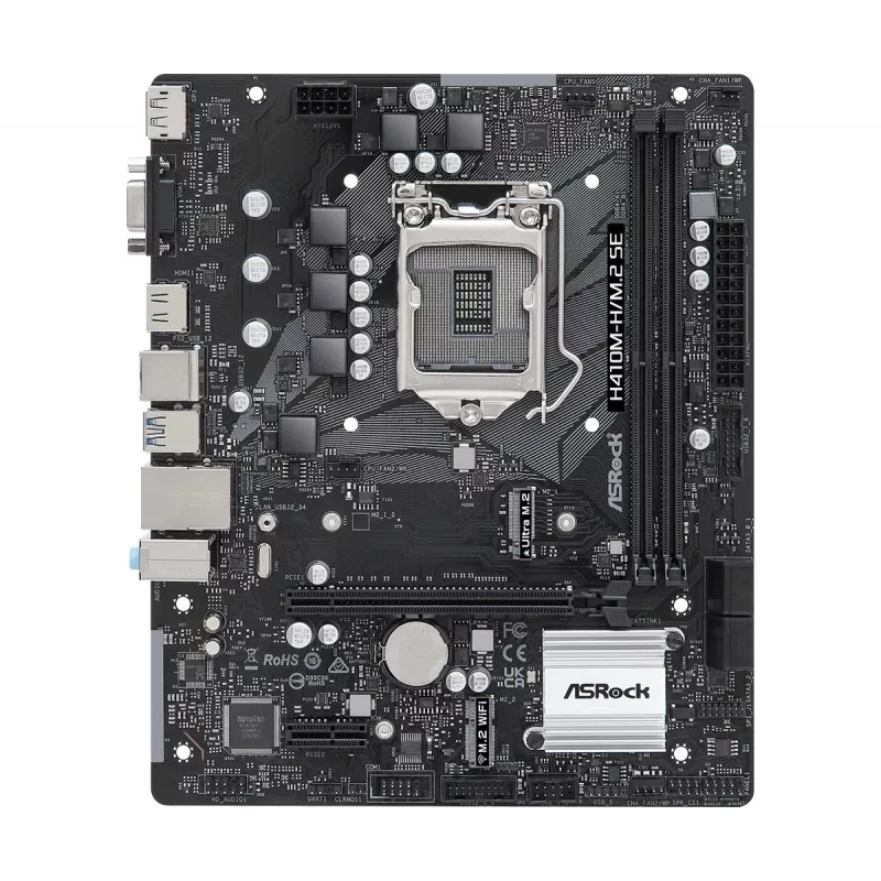ASRock H410M-H/M.2 SE emaplaat Intel H370 LGA 1200 micro ATX