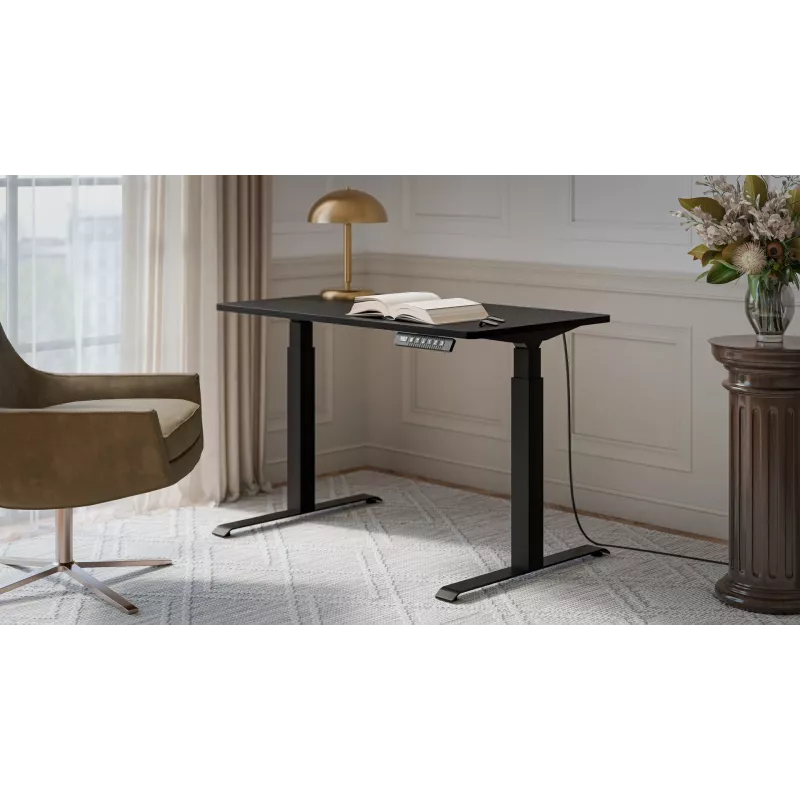 Laud cama meble MOON elektriline reguleeritava kõrgusega sirge laud 1210×670 mm must