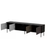 TV-kapp cama meble CORTINA 4D 200x40x55 cm, must pealispind, pähklipuidust esipaneelid