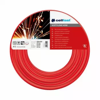 Atsetüleeni voolik Cellfast 9×3 mm, 50 m — keevitusgaasivoolik