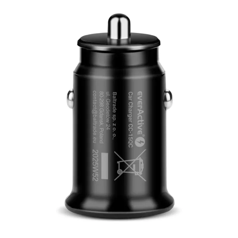 Autolaadija everActive CC-15QC QC3.0 18W 1x USB kaabliga