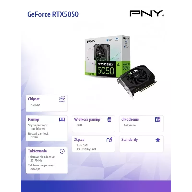 Videokaart NVIDIA GeForce RTX 5050 8 GB GDDR6